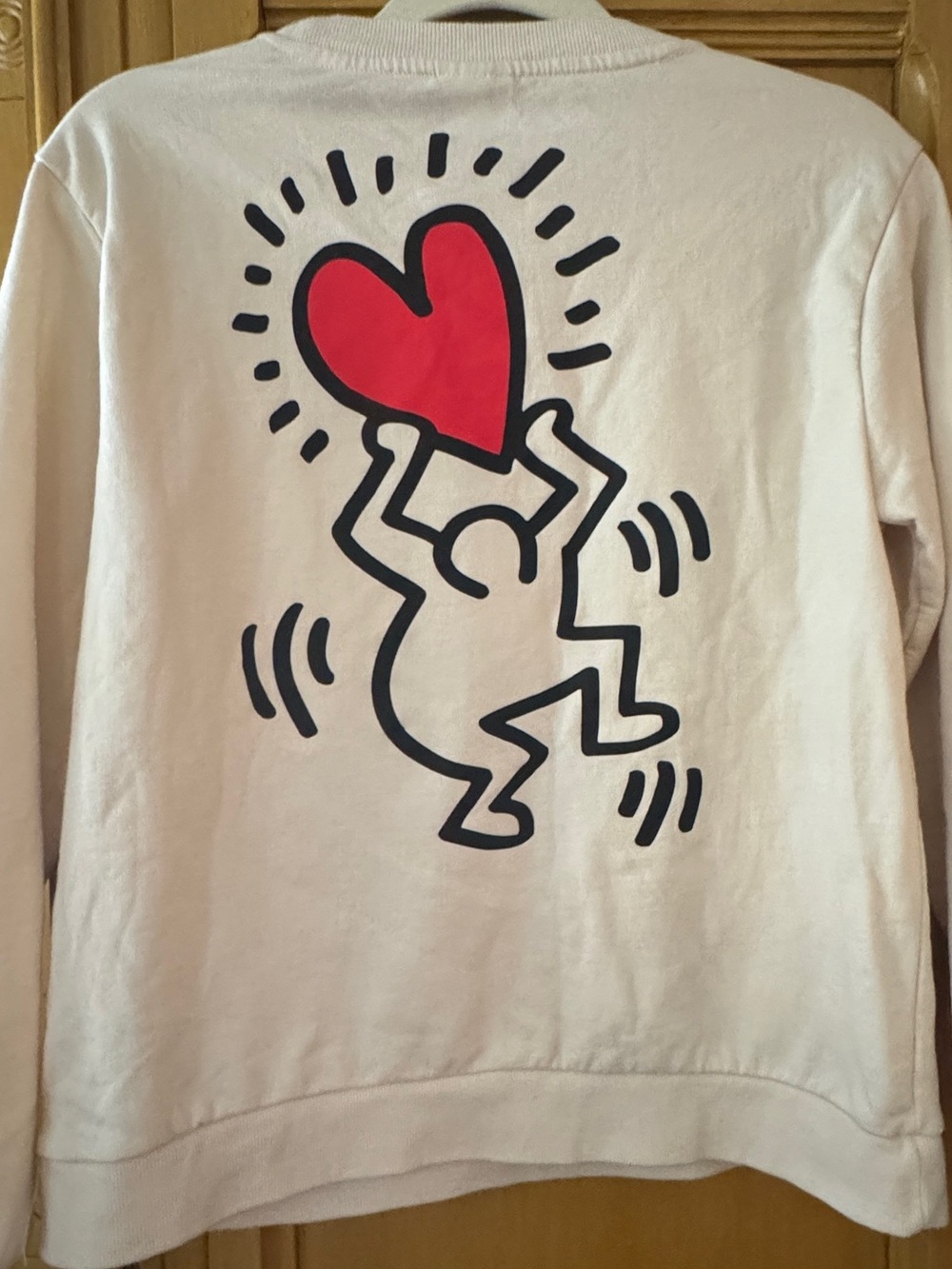 Keith Haring LOVE Heart Graphic Crewneck Sweatshirt M Pop Art Streetwear